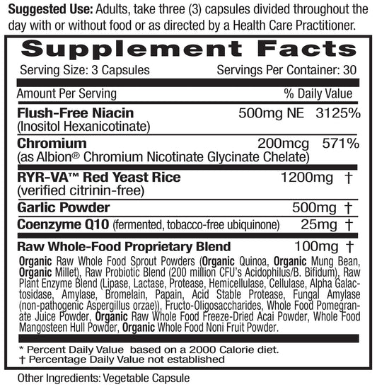 Emerald Labs Cholesterol Health bottle with flush-free Niacin for steady energy