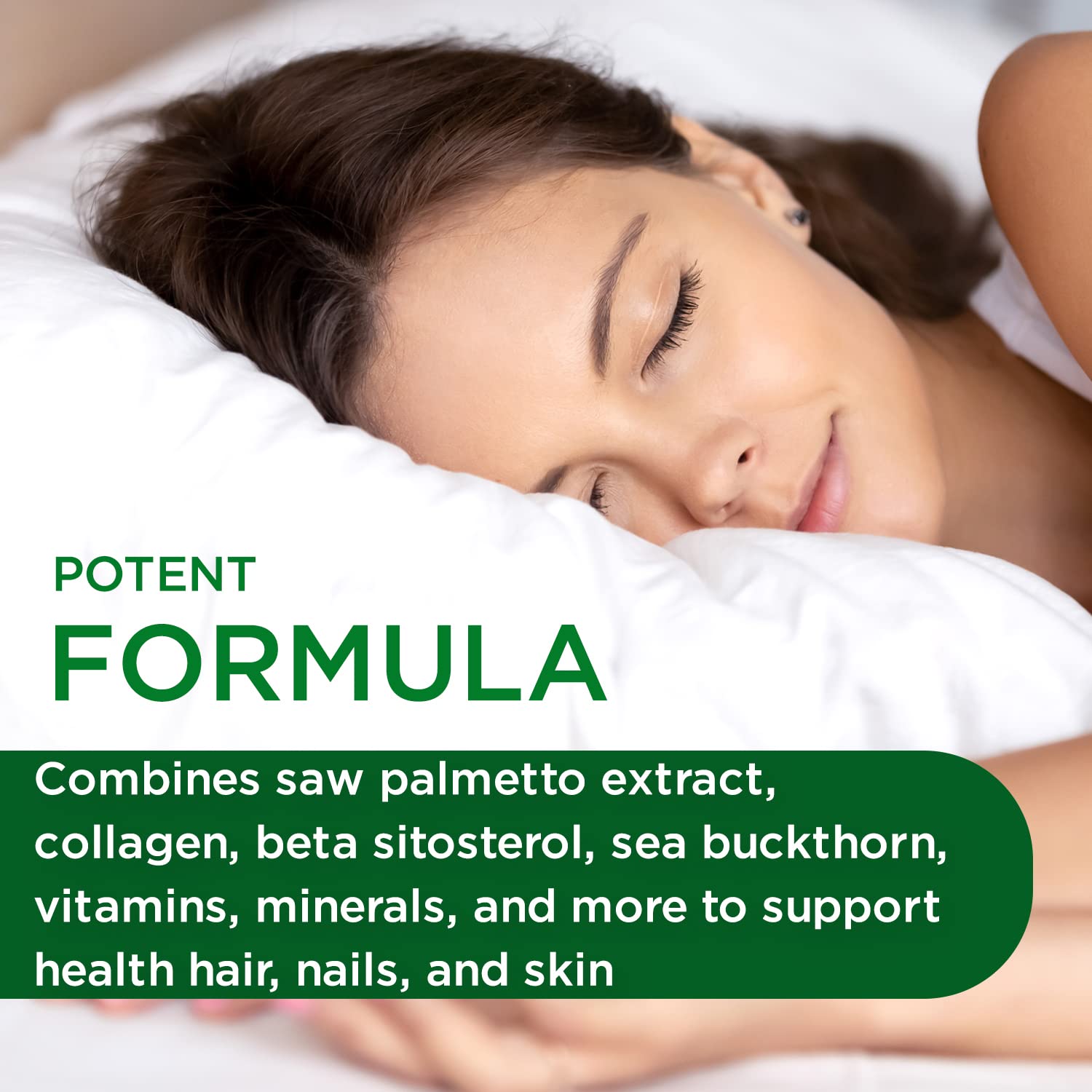 Front label detail of Emerald Labs Collagen Health with saw palmetto and biotin.