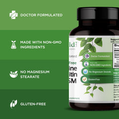 Emerald Labs label highlights 1000 mg MSM and 1350 mg glucosamine per serving.