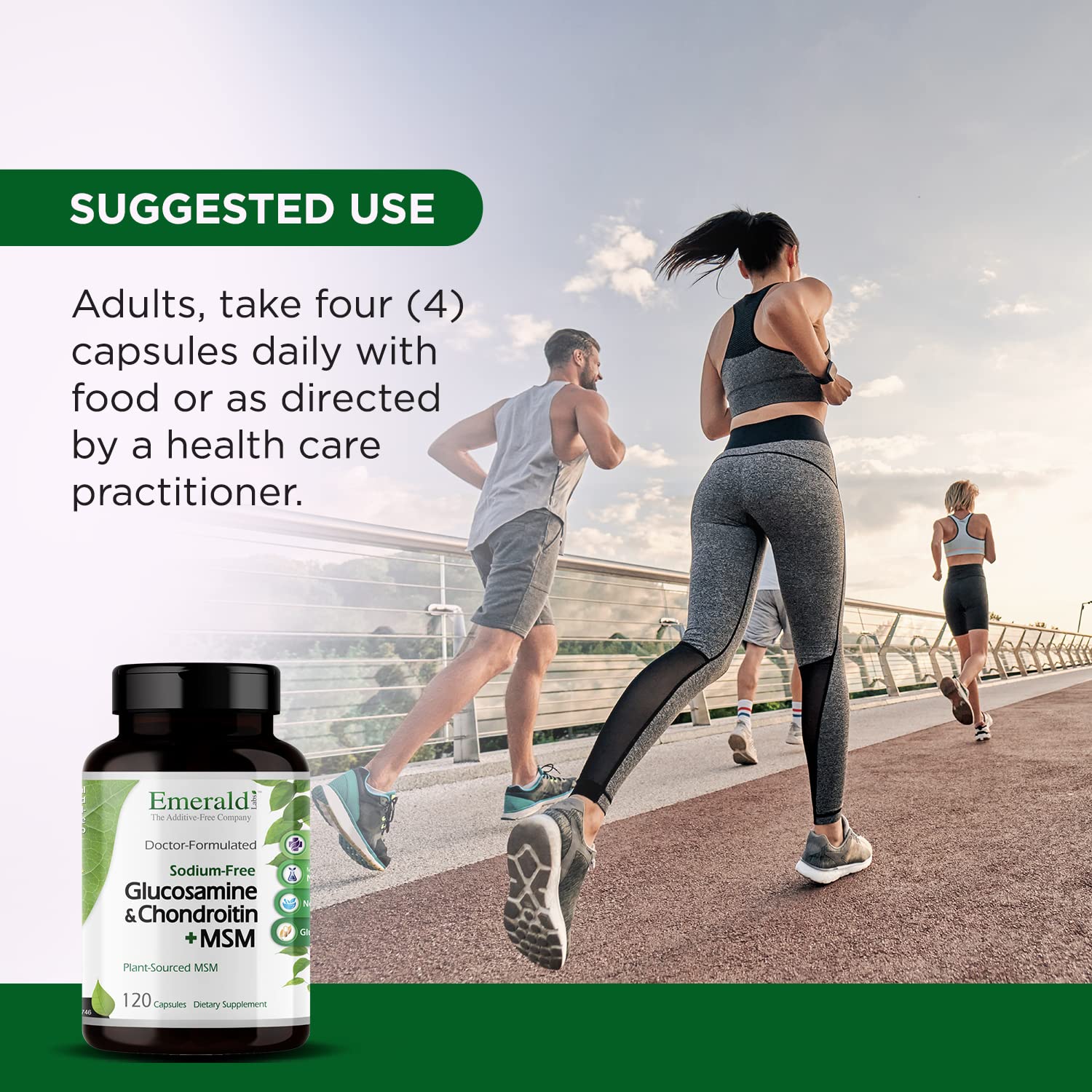Emerald Labs 30-day supply shown beside packaging for planning.