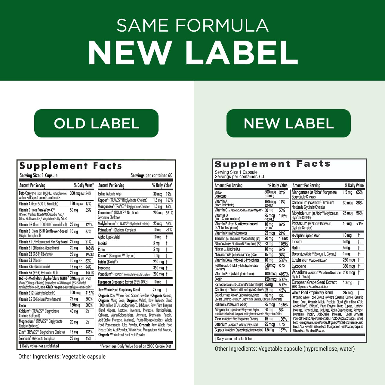 Emerald Labs Men's 1 Daily Multi zinc and lycopene highlight vision and prostate support.