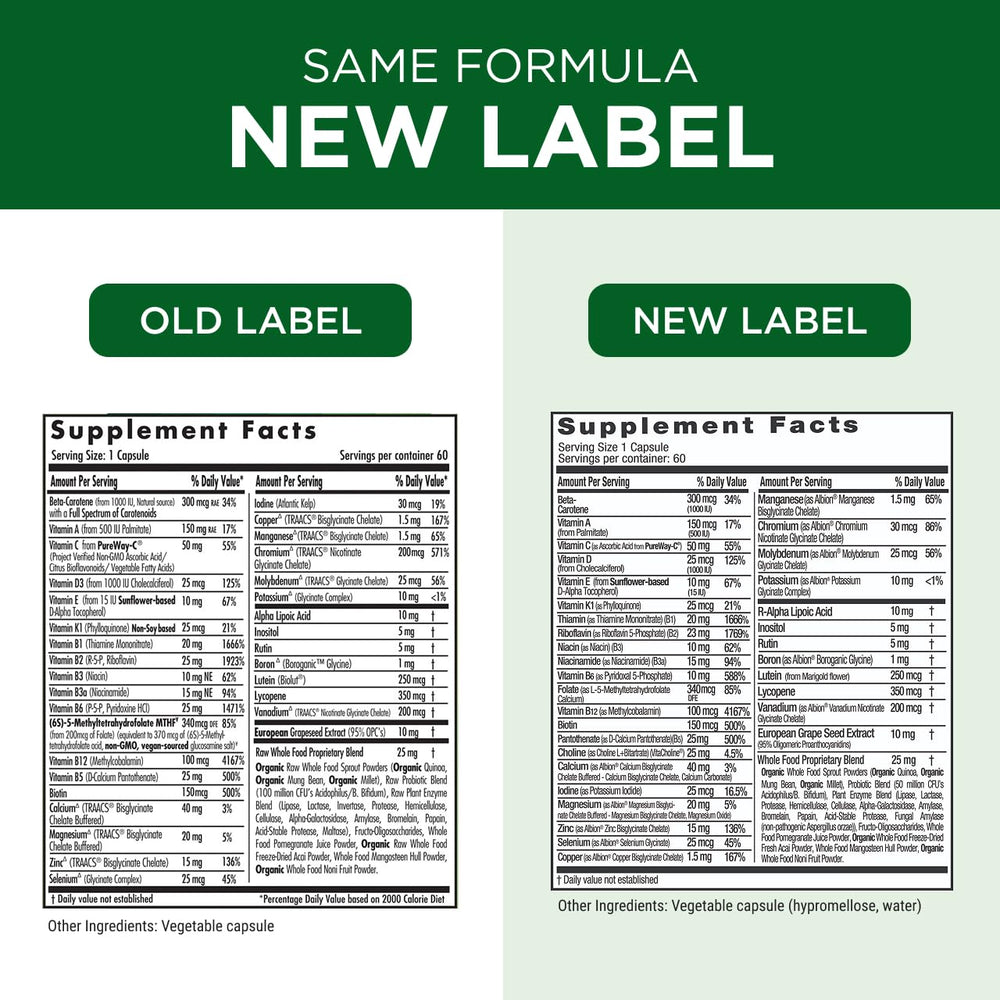 Emerald Labs Men's 1 Daily Multi zinc and lycopene highlight vision and prostate support.