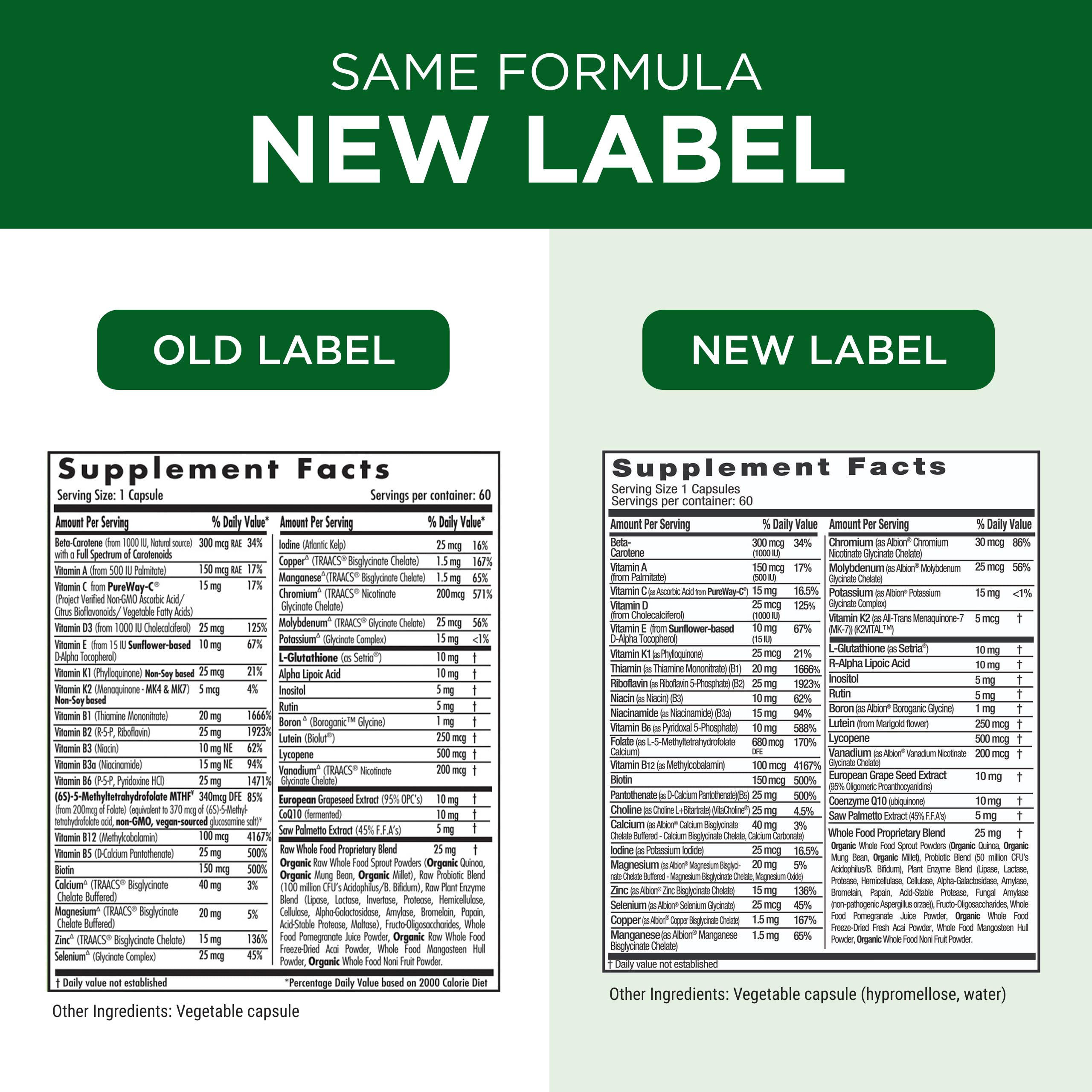 Emerald Labs Men's 45+ 1-Daily Multi gluten-free formula supports daily vitality