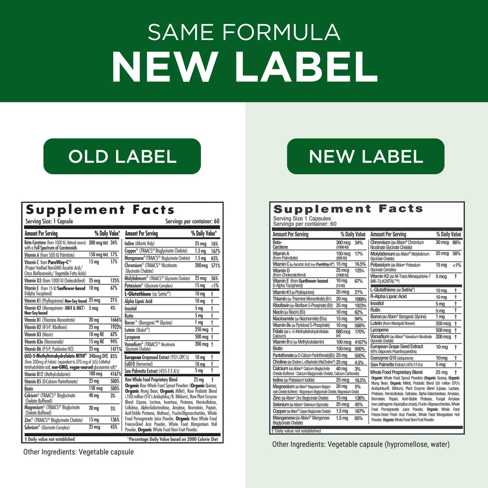 Emerald Labs Men's 45+ 1-Daily Multi gluten-free formula supports daily vitality
