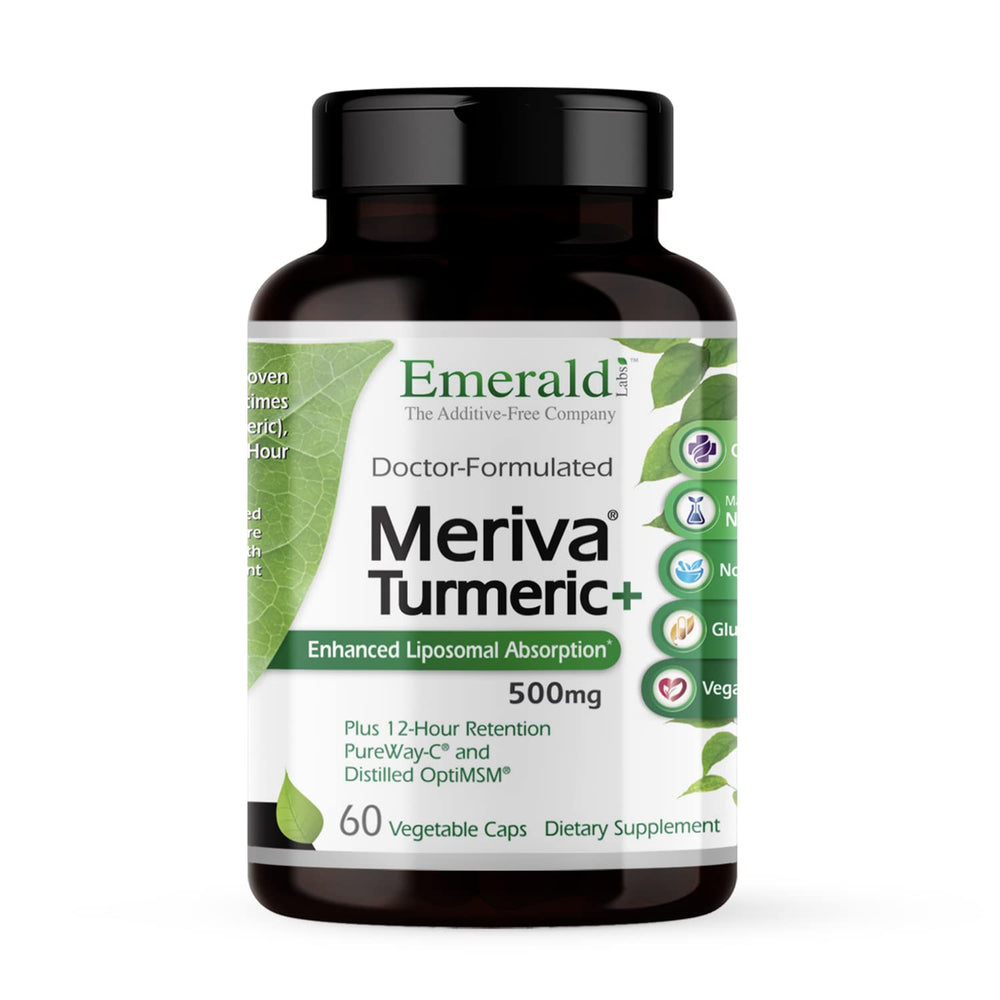 Emerald Labs Meriva Turmeric Plus bottle front showing immune and joint support