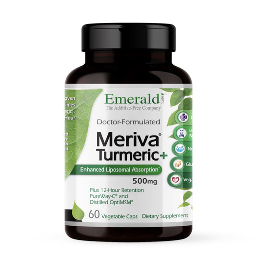 Emerald Labs Meriva Turmeric Plus bottle front showing immune and joint support