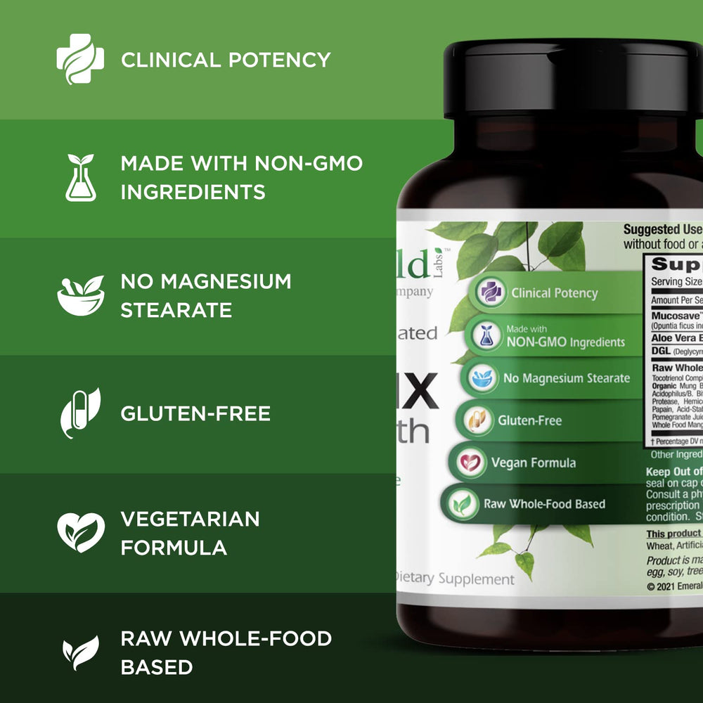 EMERALD LABS Reflux Health with aloe vera and enzymes for soothing digestion.