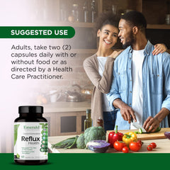 EMERALD LABS Reflux Health vegan formula in a clean, labeled bottle.