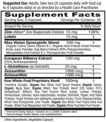 Emerald Labs Vision Health highlights lutein and zeaxanthin for eye support.