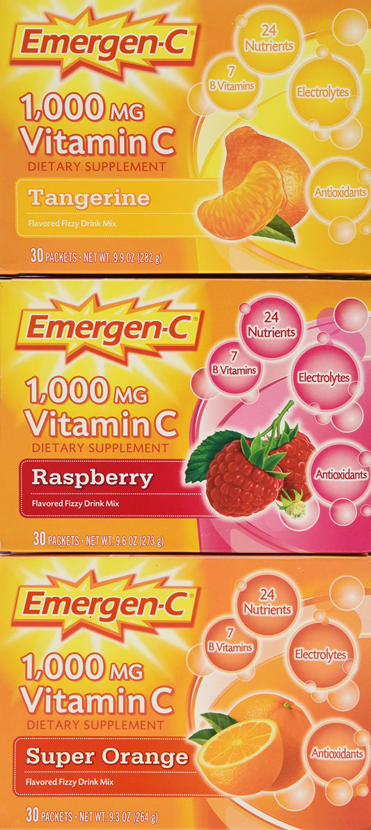 Emergen-C collection variety cartons displaying three flavors for daily refreshment