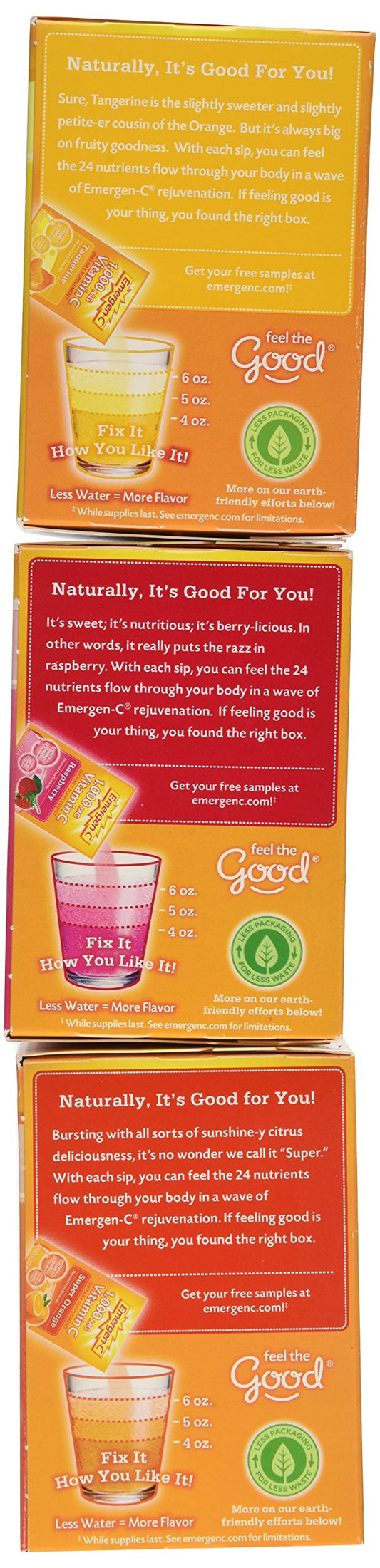 Emergen-C orange packet dissolving in water for a fizzy citrus boost