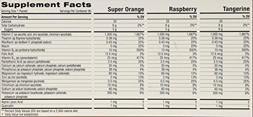 Emergen-C raspberry packet dissolving in glass for a refreshing sip