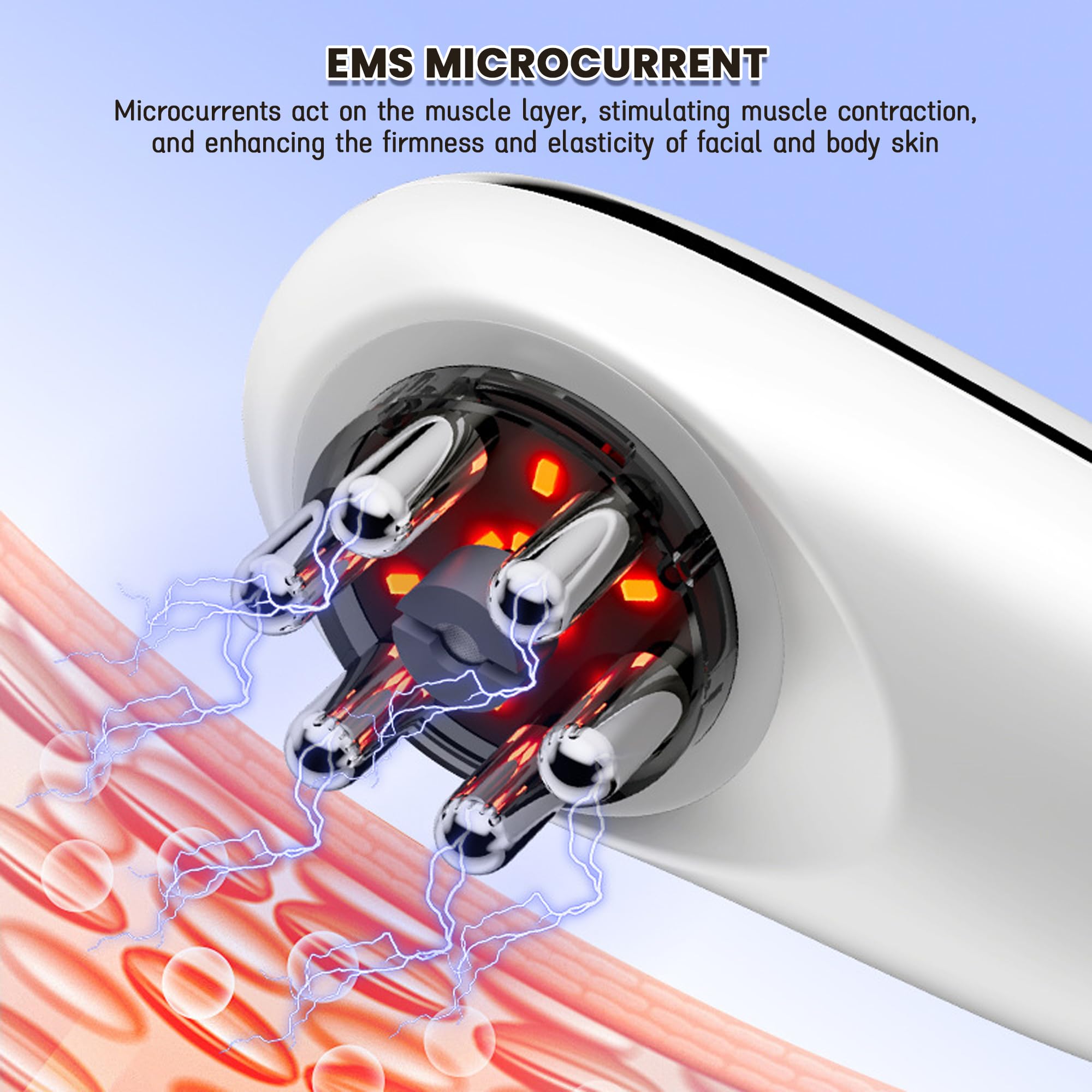 Emesak arm and face contour cup enables precise sculpting with a gentle touch.