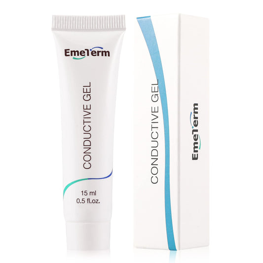 EmeTerm conductive gel on the wrist for secure electrode contact.