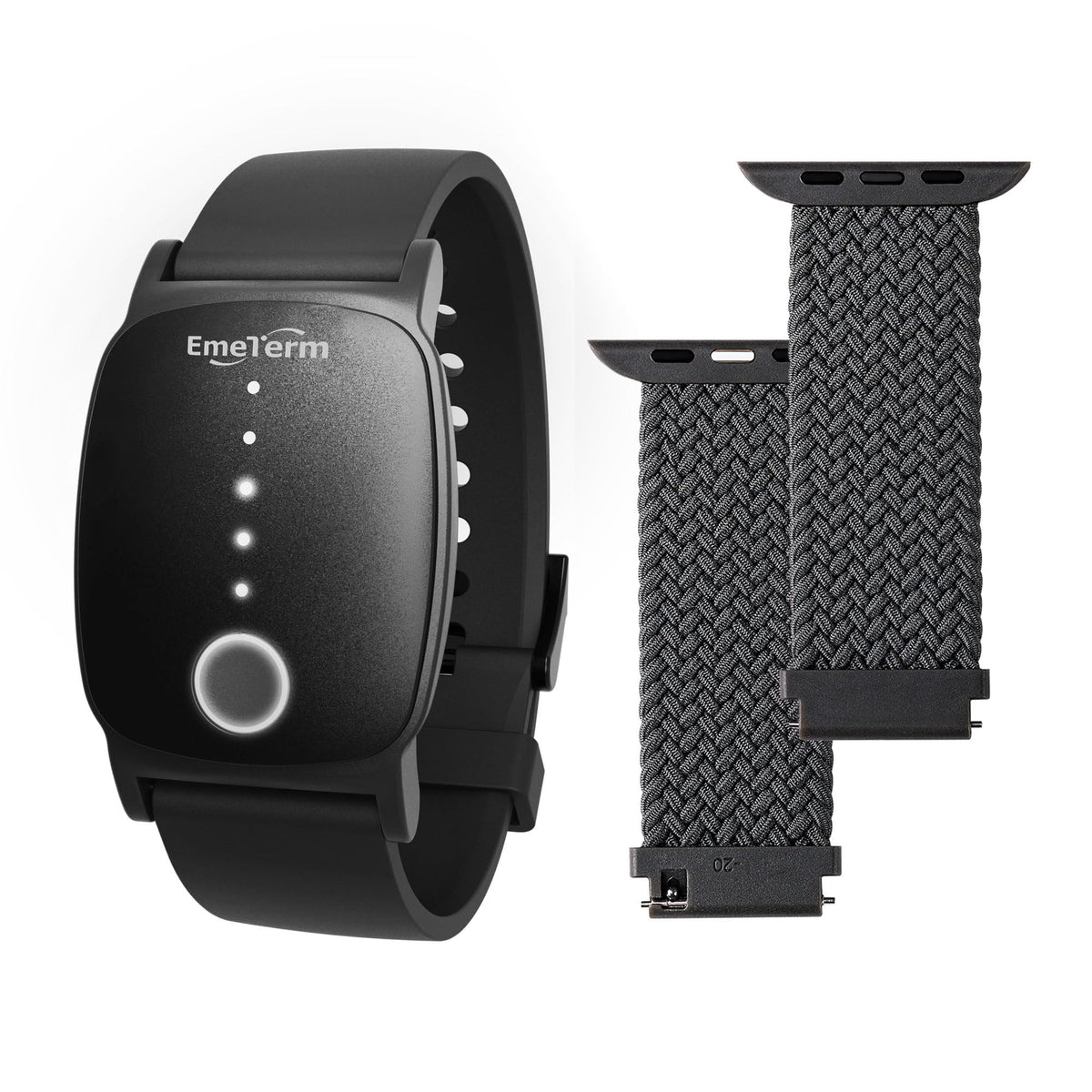 EmeTerm Explore Galaxy wristband worn on the wrist for motion sickness relief.