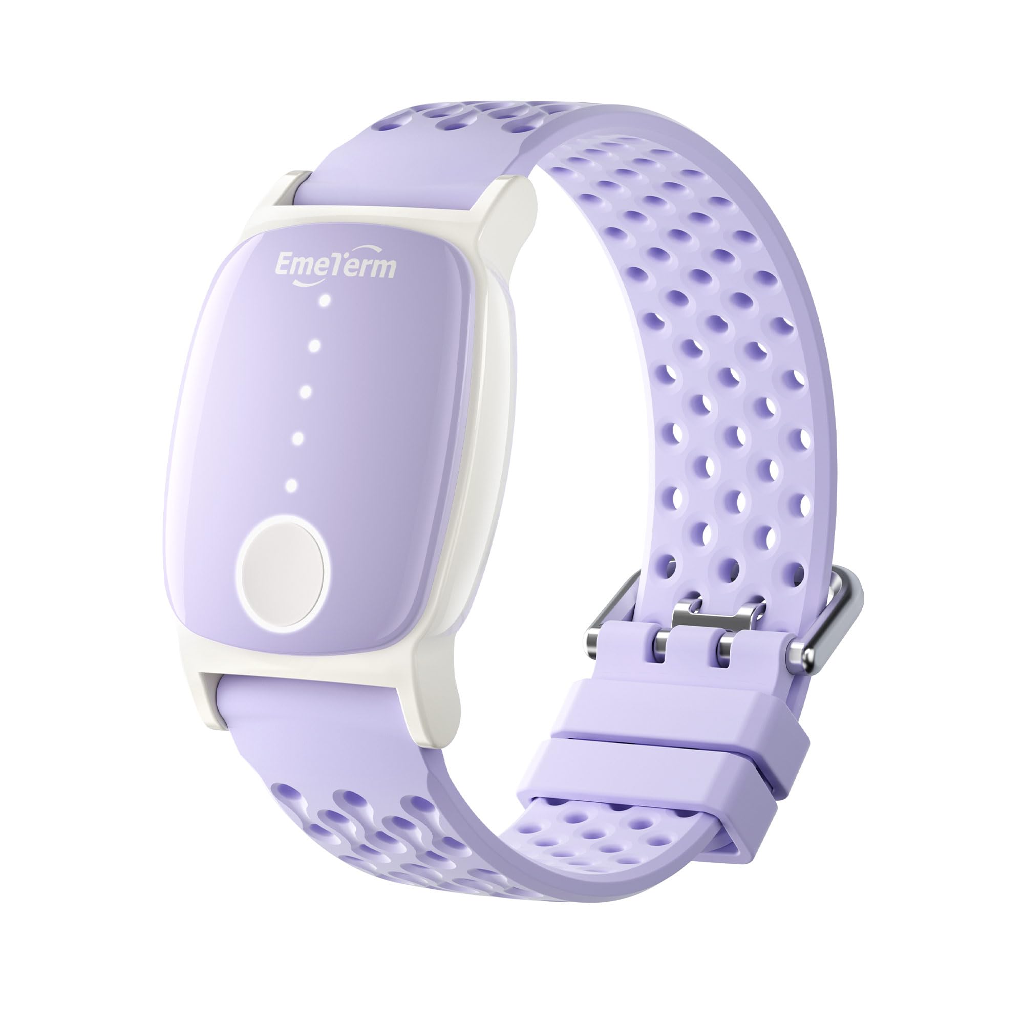 EmeTerm Explore wristband on the wrist for travel-safe, drug-free nausea relief.