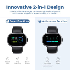 EmeTerm Smart touchscreen control enables quick level adjustments for nausea relief.