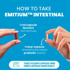 Emitium gut balance through targeted probiotic support.