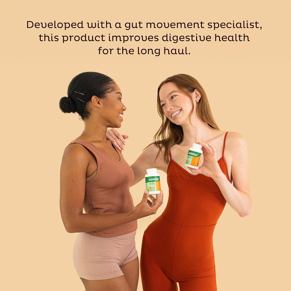 Daily routine scene with Emma Gut Health capsules for consistent gut care