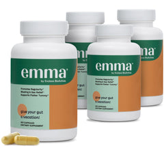 Emma Gut Health 4-pack front label for digestive balance and daily wellness.