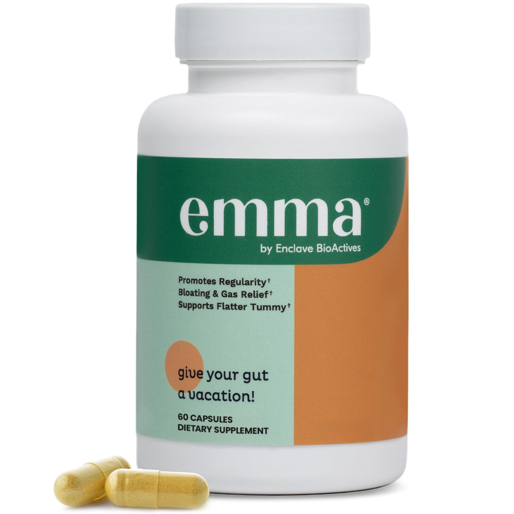 Emma Gut Health bottle front showing brand for digestive support.