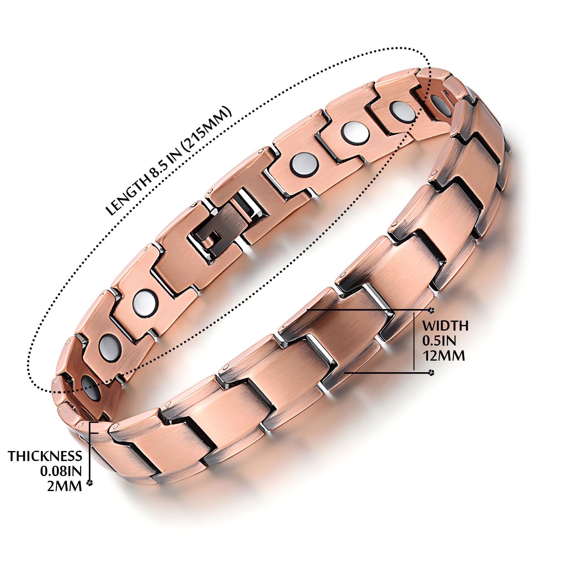 Emmori adjustable copper magnetic bracelet demonstrates versatile fit for men and women.