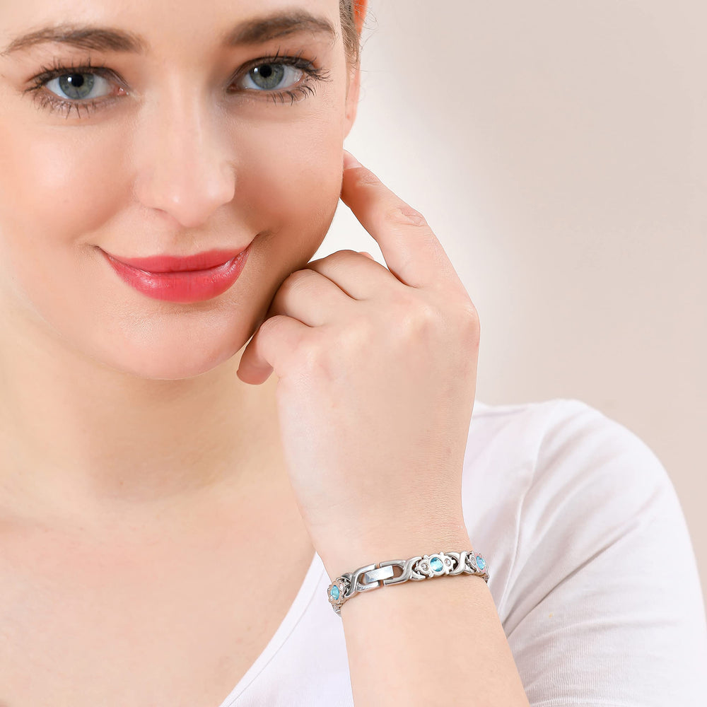 Emmori adjustable length bracelet on wrist for a perfect fit.