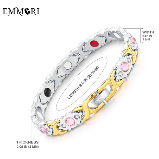 Emmori magnetic bracelet close-up on durable clasp for worry-free wear.