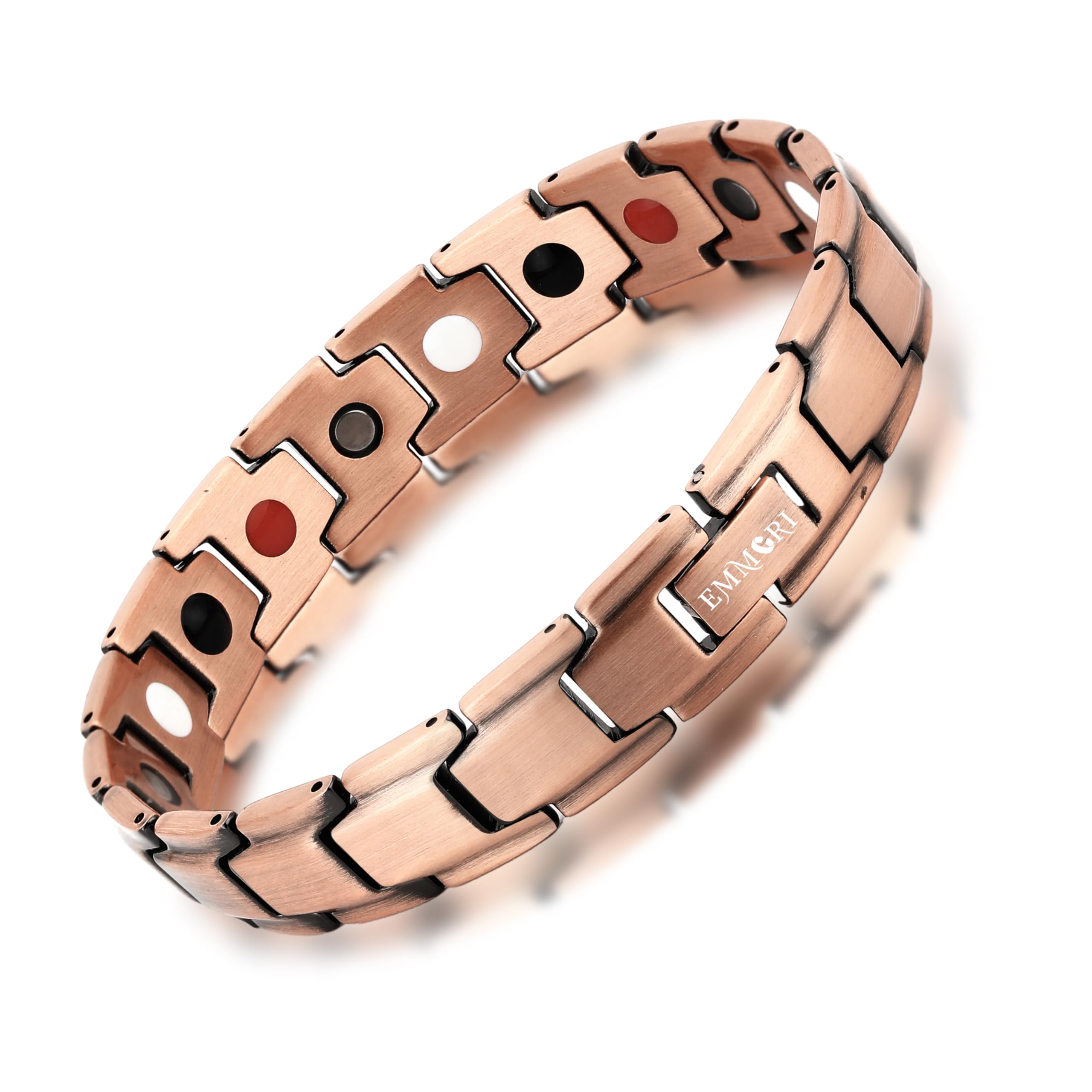 Emmori ultra strength magnetic bracelet close-up copper finish for daily wear.