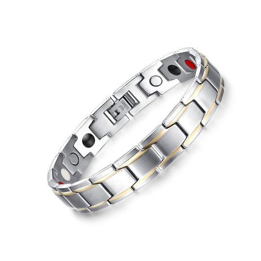 Emmori Ultra Strength Magnetic Bracelet in silver with 3500 Gauss magnets for daily wear