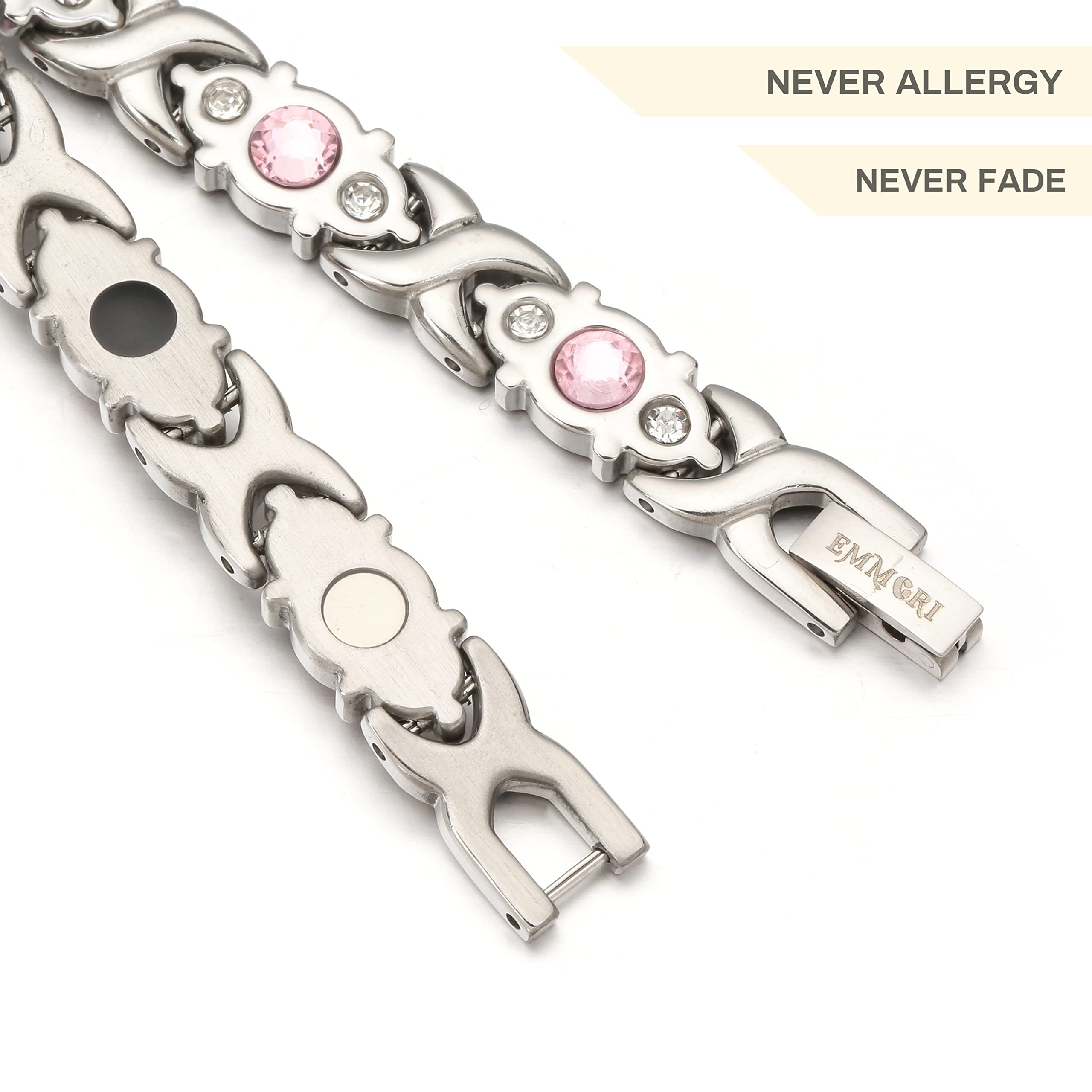 Emmori crystal silver magnetic bracelet worn daily for versatile styling