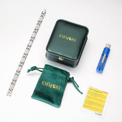 Emmori gift-ready packaging featuring the crystal silver bracelet