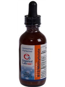 Empirical Labs Liposomal B12 Methylfolate bottle delivering targeted daily nutrition.