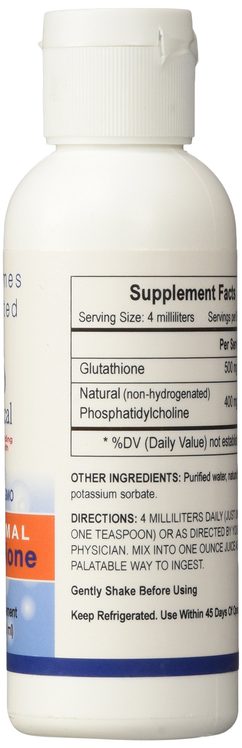 Pouring Liposomal Glutathione into juice for easy ingestion