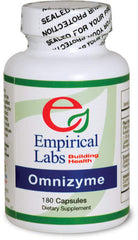 Empirical Labs Omnizyme 180 caps bottle front showing enzyme blend for digestive support