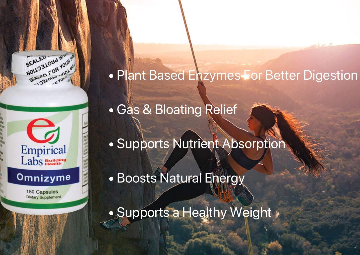 Empirical Labs Omnizyme bottle back nutrition panel with serving details