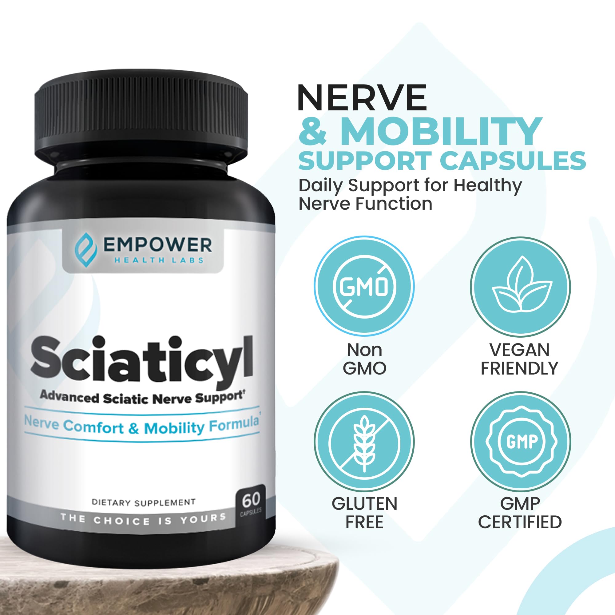 Sciaticyl rest ambience shows restful evenings with reduced leg discomfort.