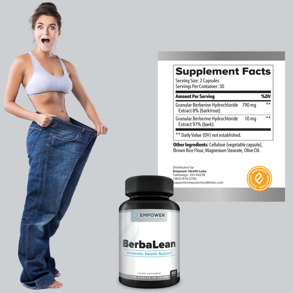 NewBerbaLean ingredient label emphasizing purity and quality standards.