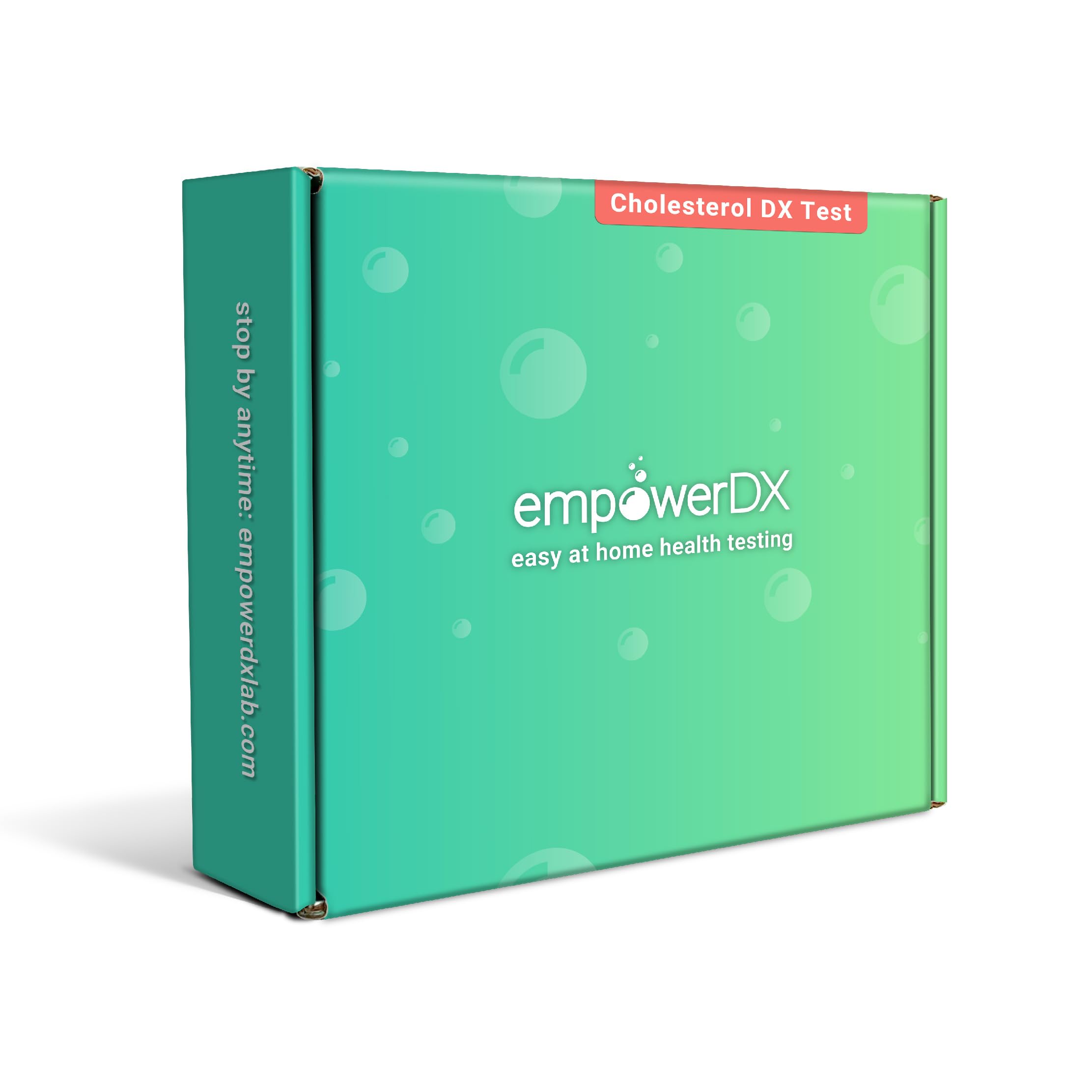 empowerDX cholesterol kit front view for at-home testing convenience