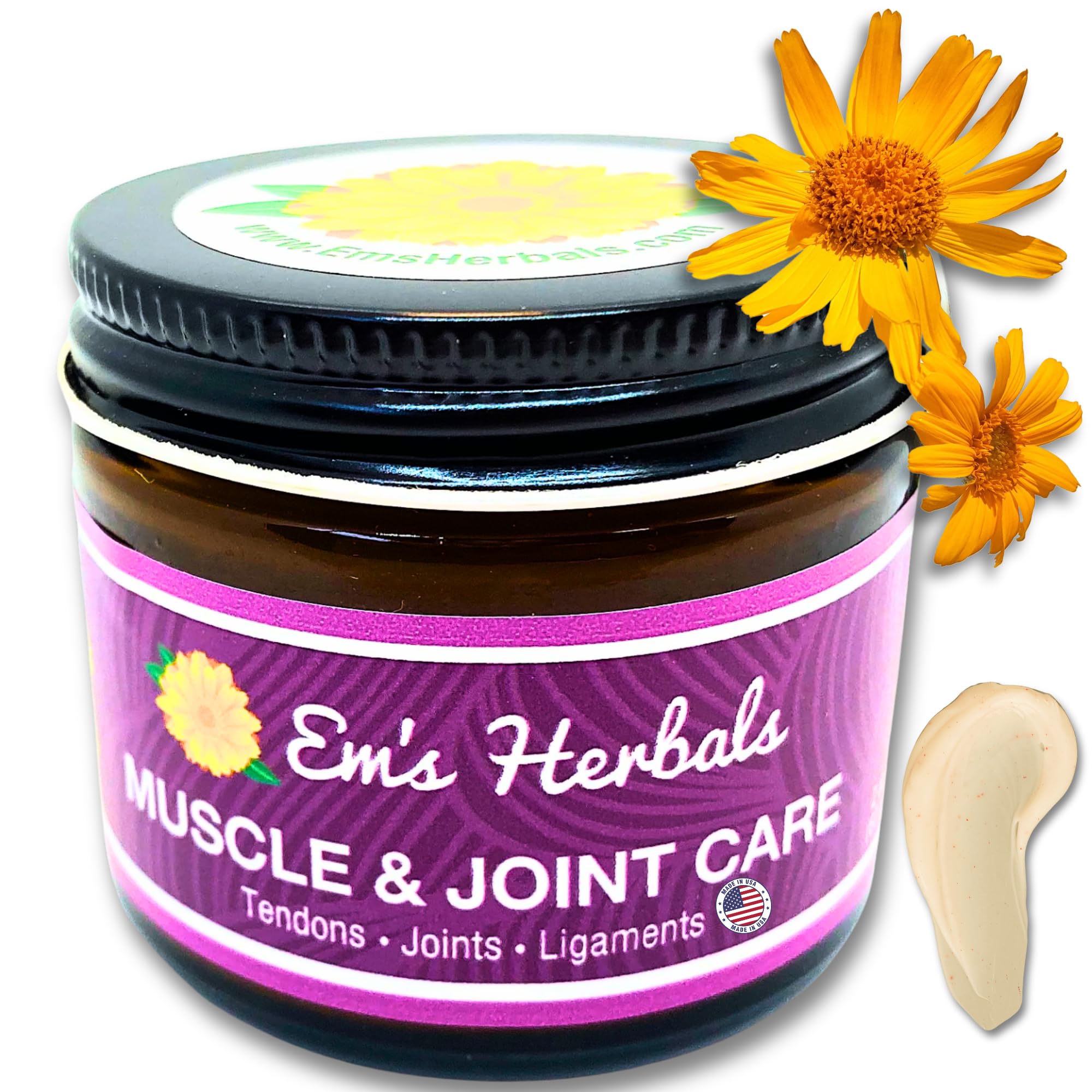 Em's Herbals Arnica Salve packaging for natural muscle and joint relief
