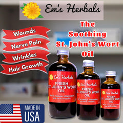 St. John’s Wort Oil on skin showing calming and cleansing use.