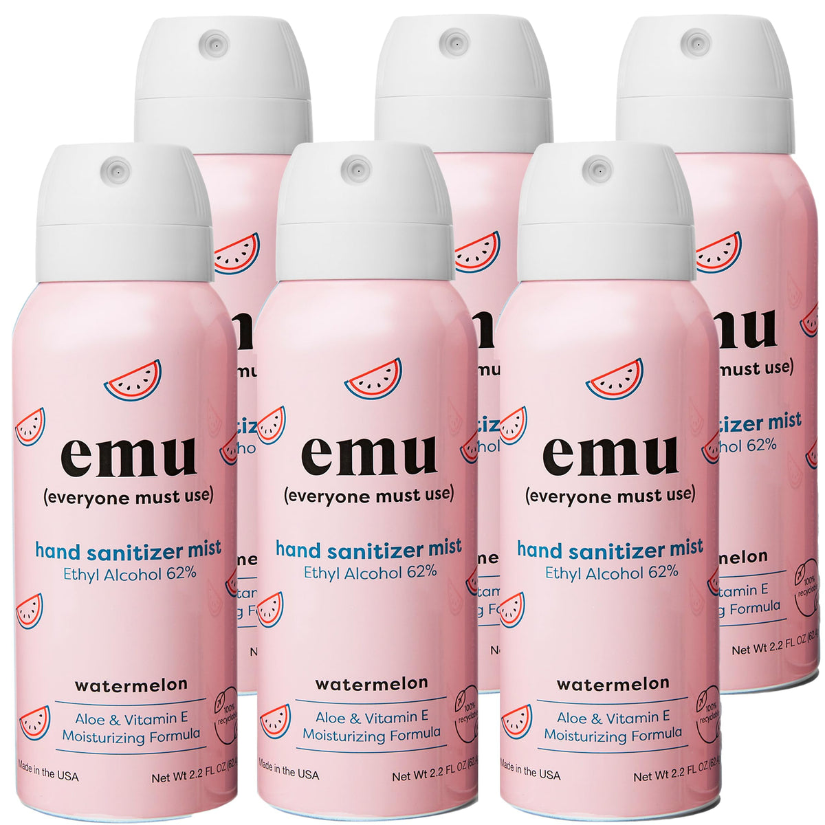 EMU Hand Sanitizer Spray travel size in hand for on-the-go protection