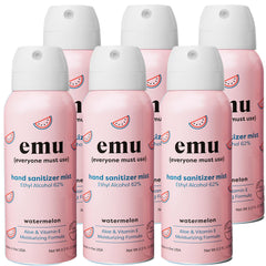 EMU Hand Sanitizer Spray travel size in hand for on-the-go protection