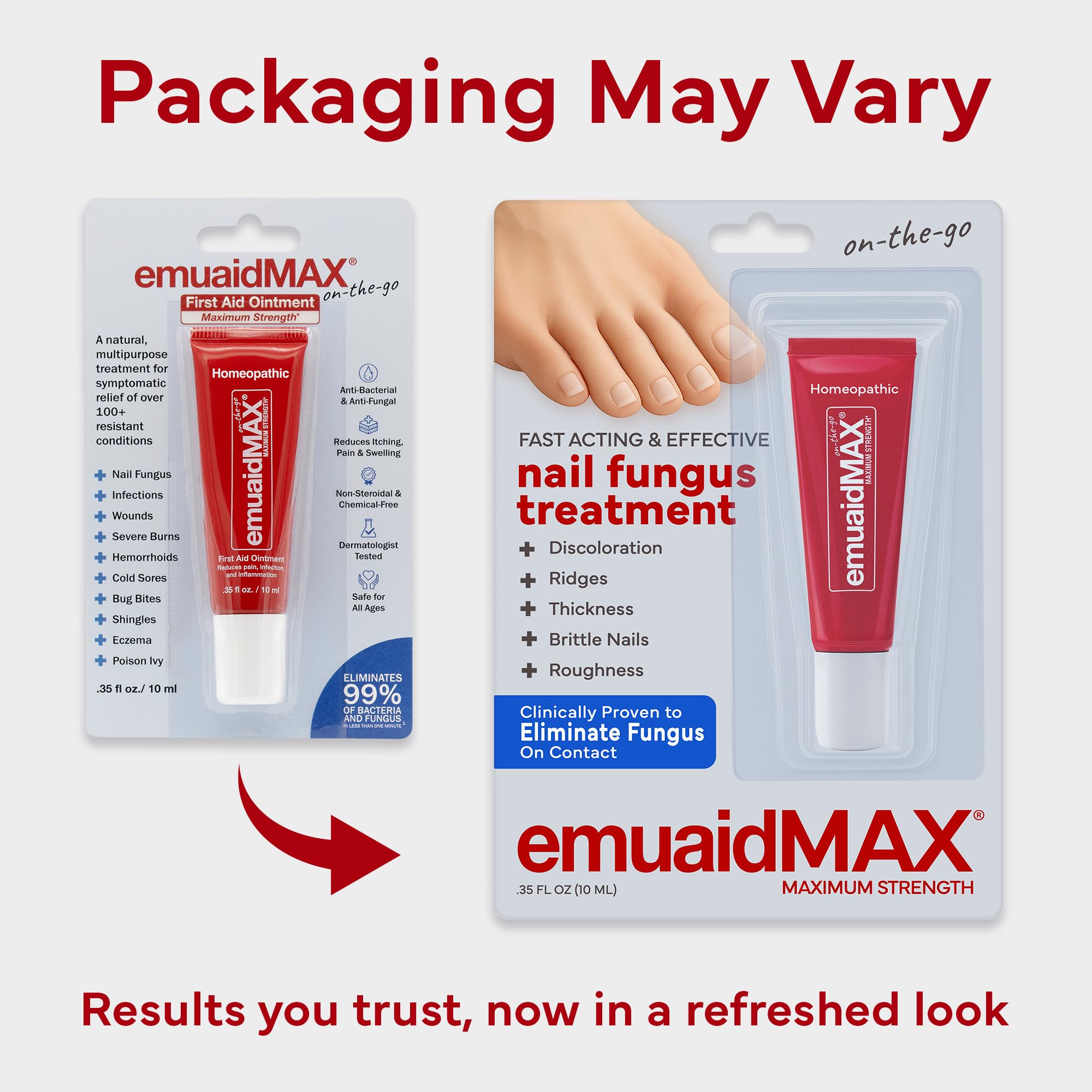 EMUAIDMAX application close-up illustrating targeted nail treatment.