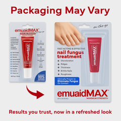 EMUAIDMAX application close-up illustrating targeted nail treatment.