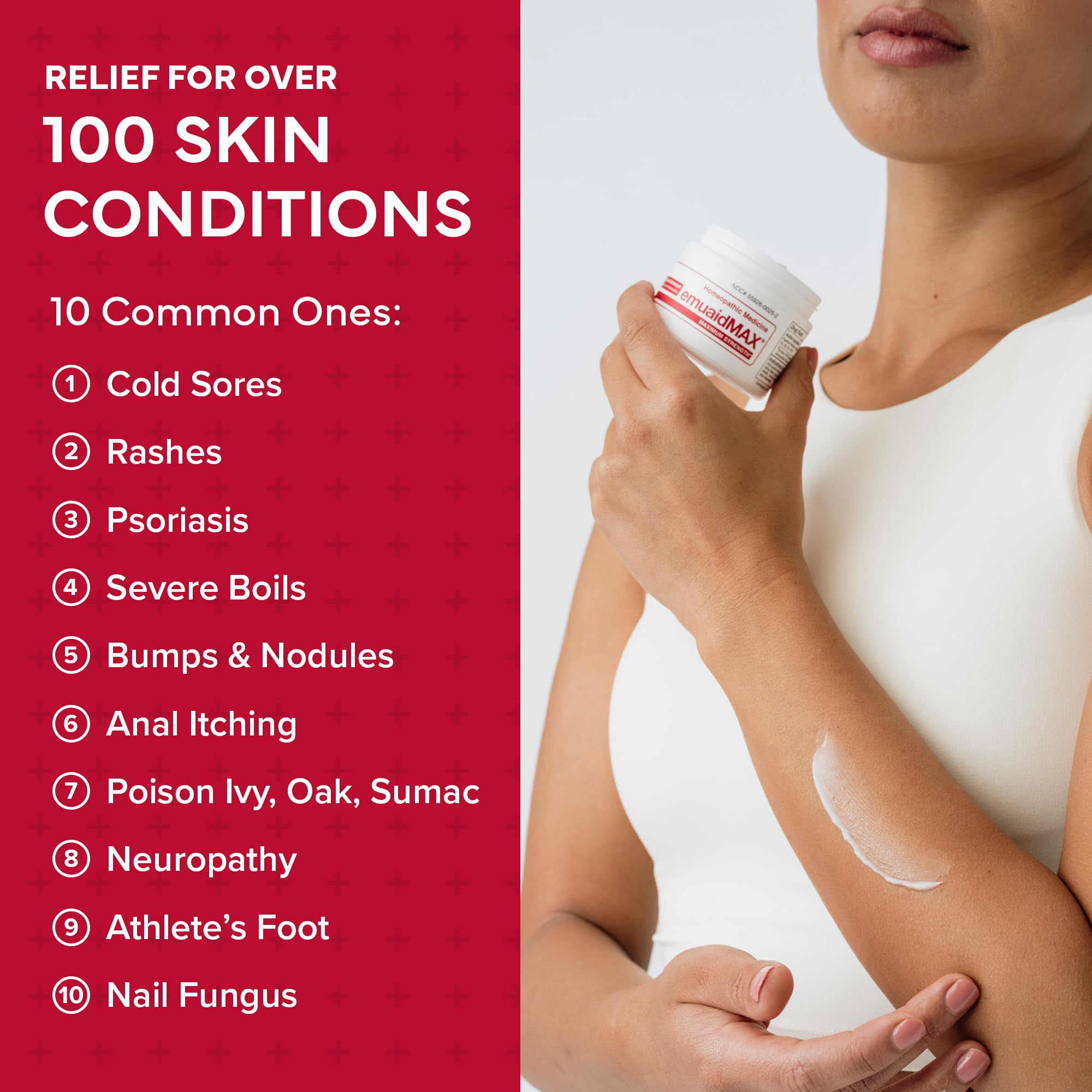 tea tree oil and vitamin E ingredients highlighted in emuaidMAX