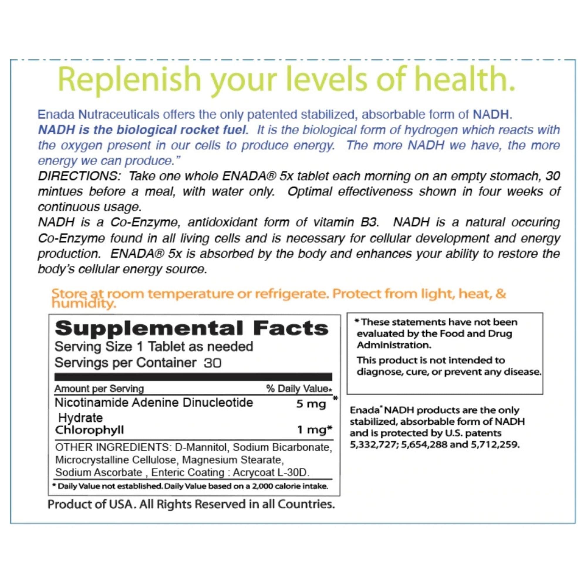 ENADA NADH tablet under tongue demonstrates fast absorption and daily energy boost.