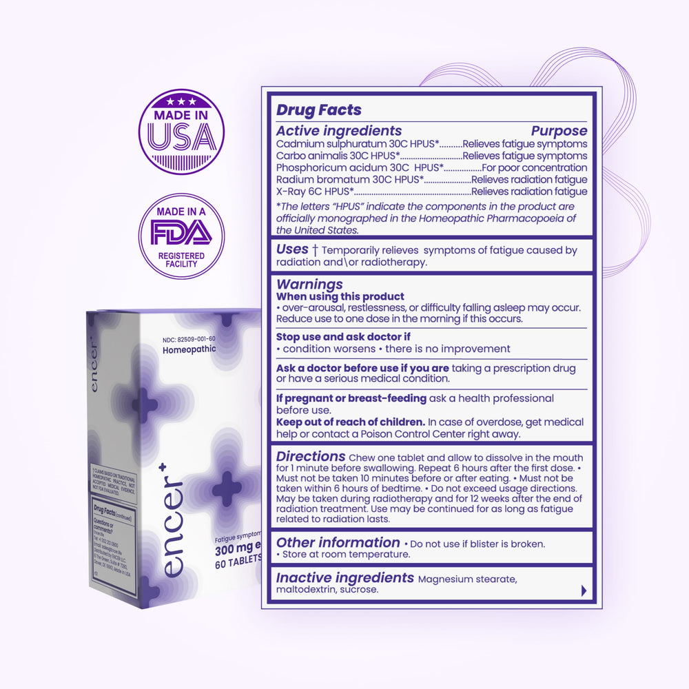 Encer energy-boost tablets close-up showing quick-dissolve texture for fast relief