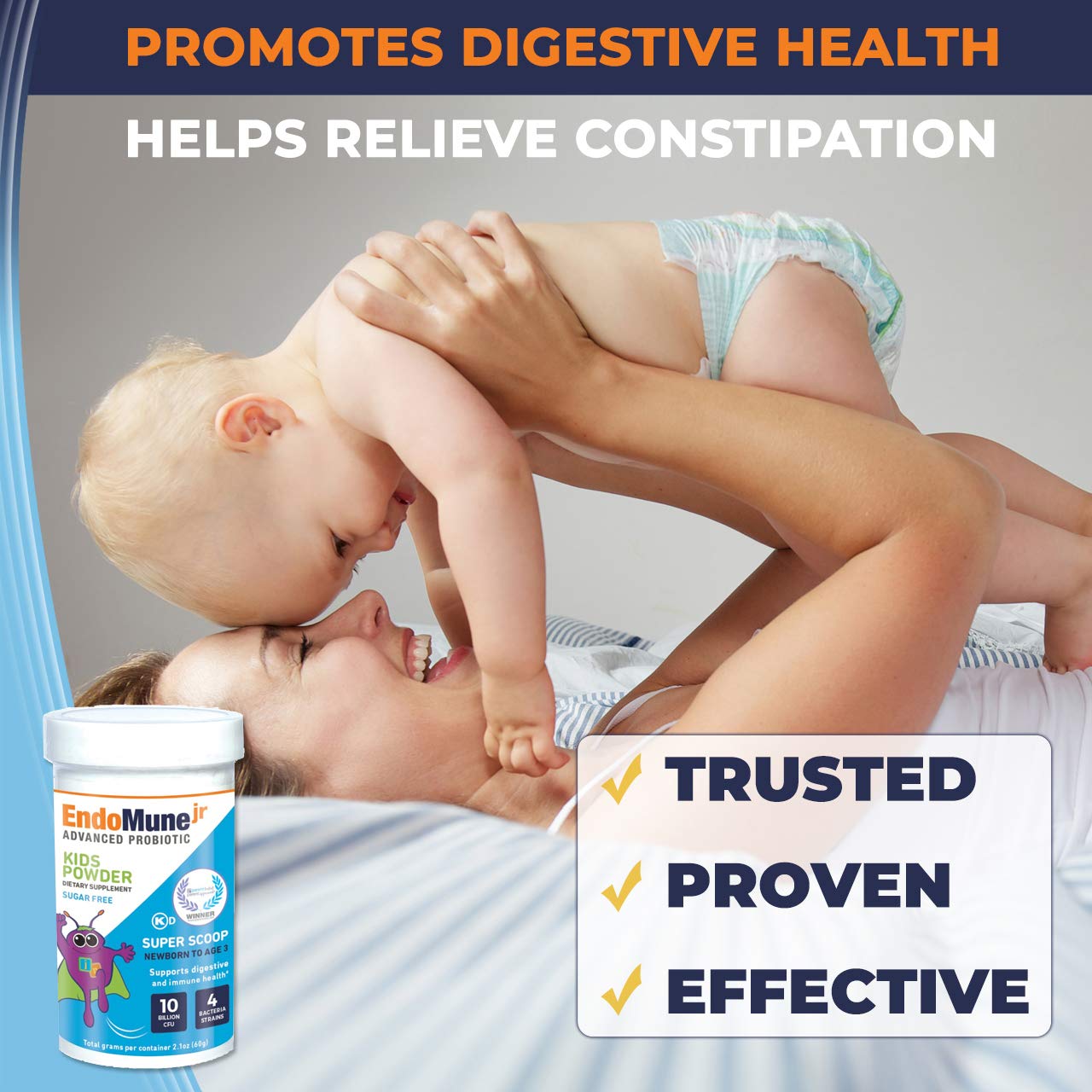 Endomune Jr 60-day supply box ready for your infant care routine