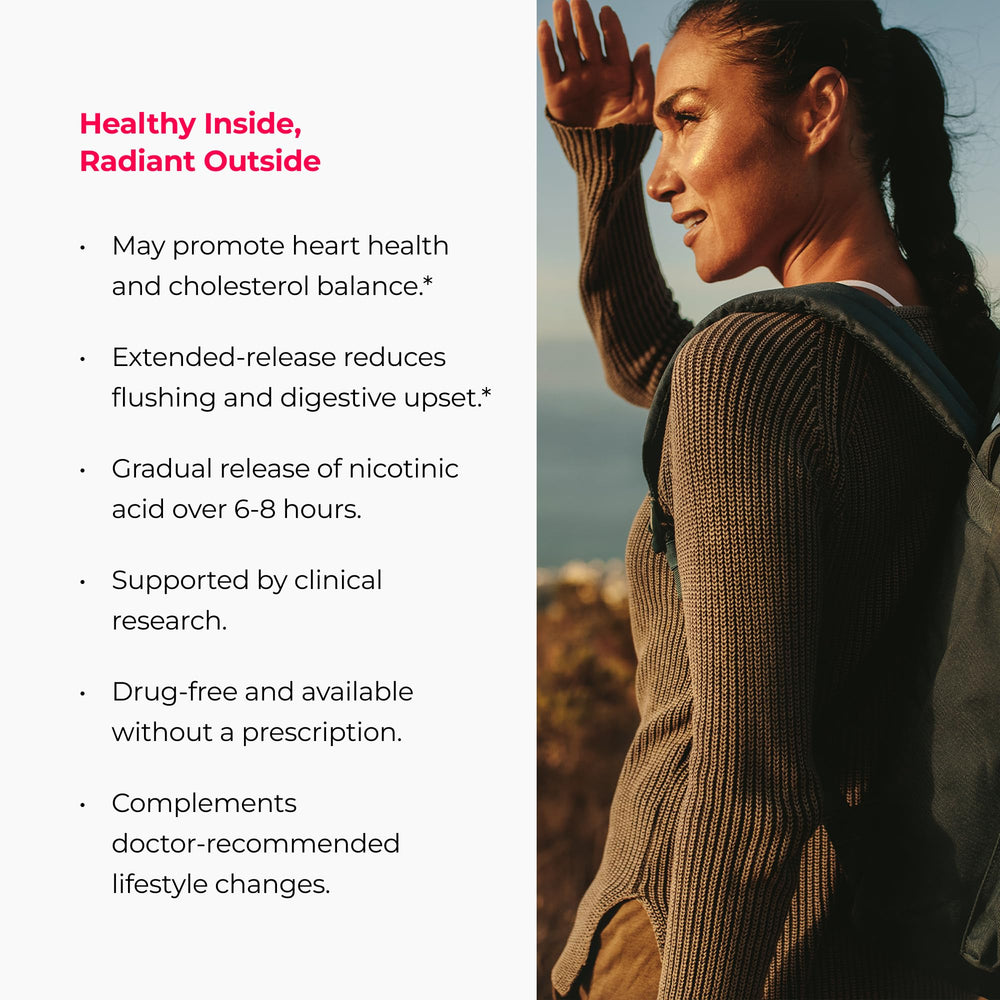 Endur-Acin tablet in hand demonstrates easy daily use for heart-health routines.